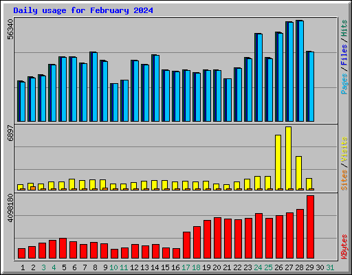 Daily usage for February 2024