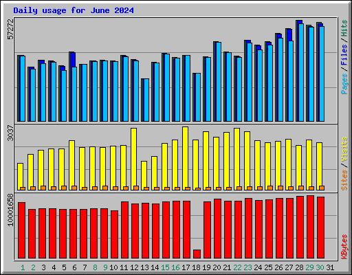 Daily usage for June 2024