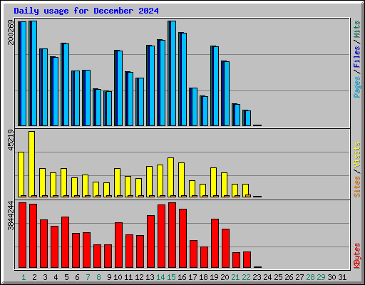 Daily usage for December 2024