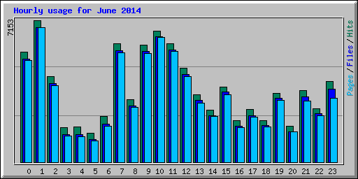 Hourly usage for June 2014