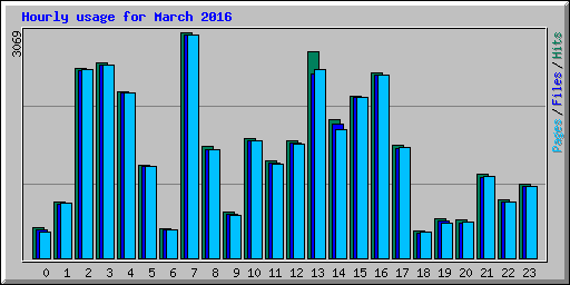 Hourly usage for March 2016