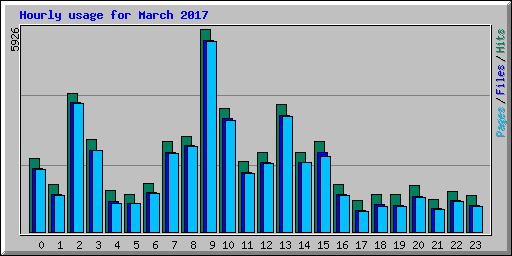 Hourly usage for March 2017