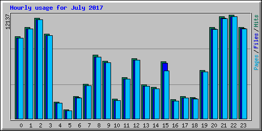 Hourly usage for July 2017