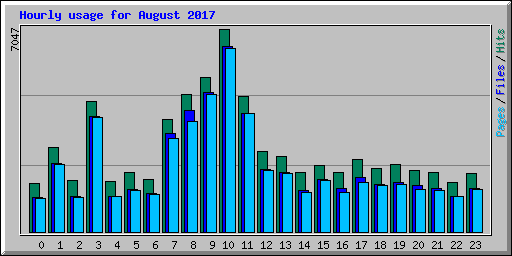 Hourly usage for August 2017