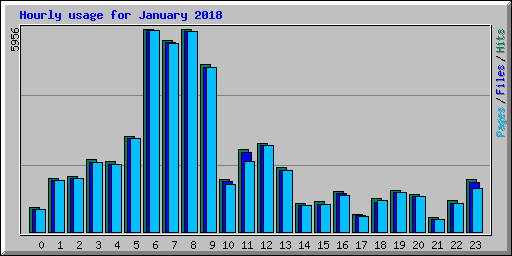 Hourly usage for January 2018