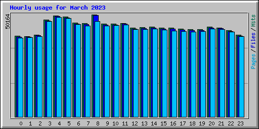 Hourly usage for March 2023