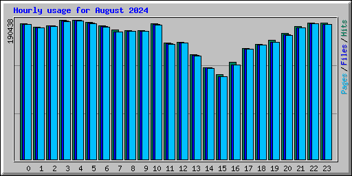 Hourly usage for August 2024