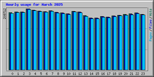 Hourly usage for March 2025